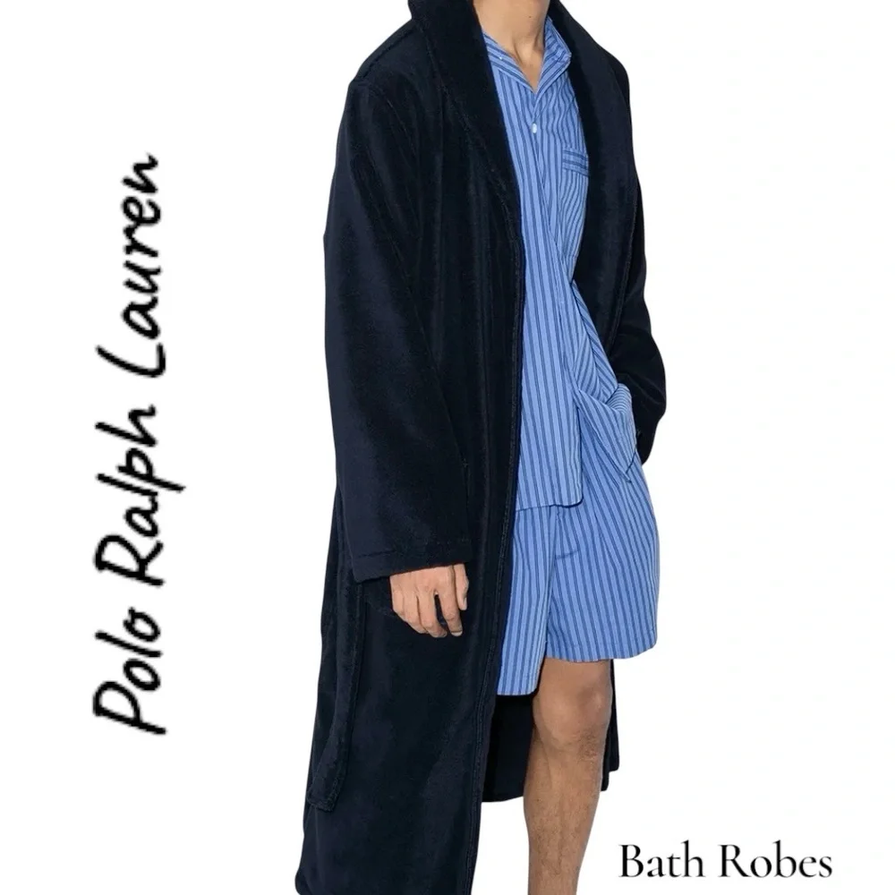 Polo Ralph Lauren Men’s Black Robe XL-Lightweight Travel-GYM GUYS FOR YOU ✈️🏋️